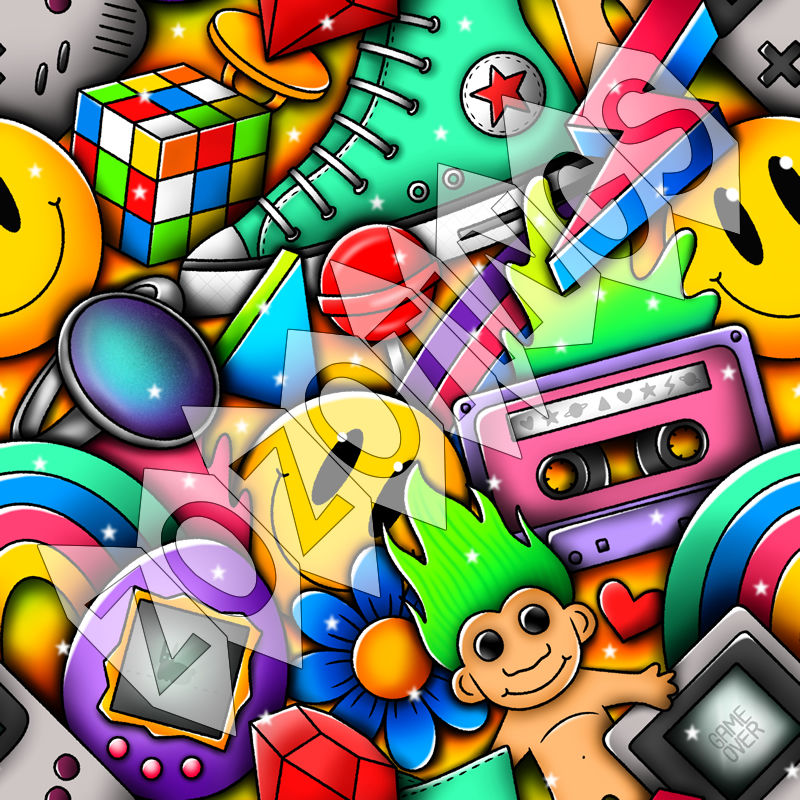 Thumbnail: Happy Retro Sleeveless Skater Dress