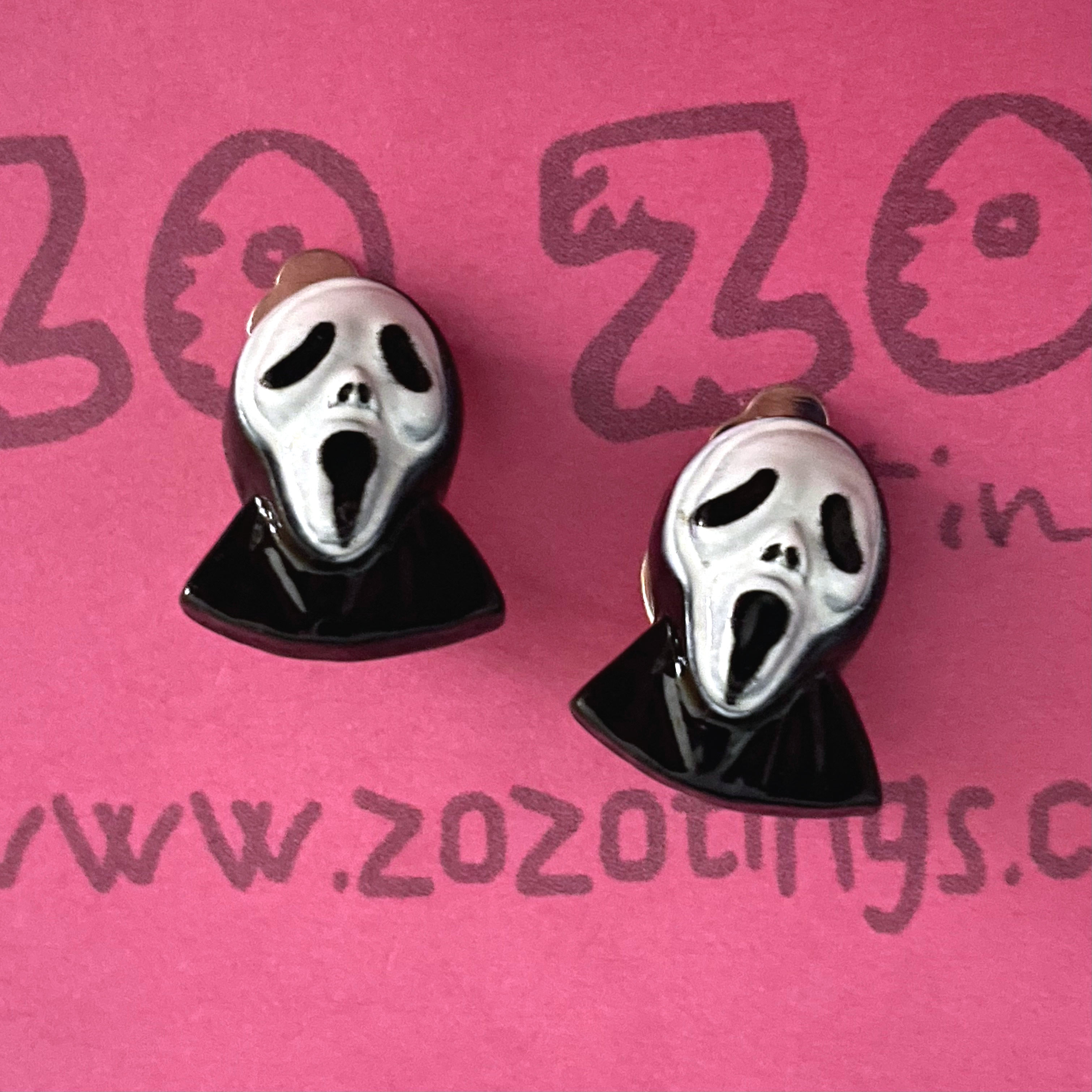 Ghostface Clip-On Earrings