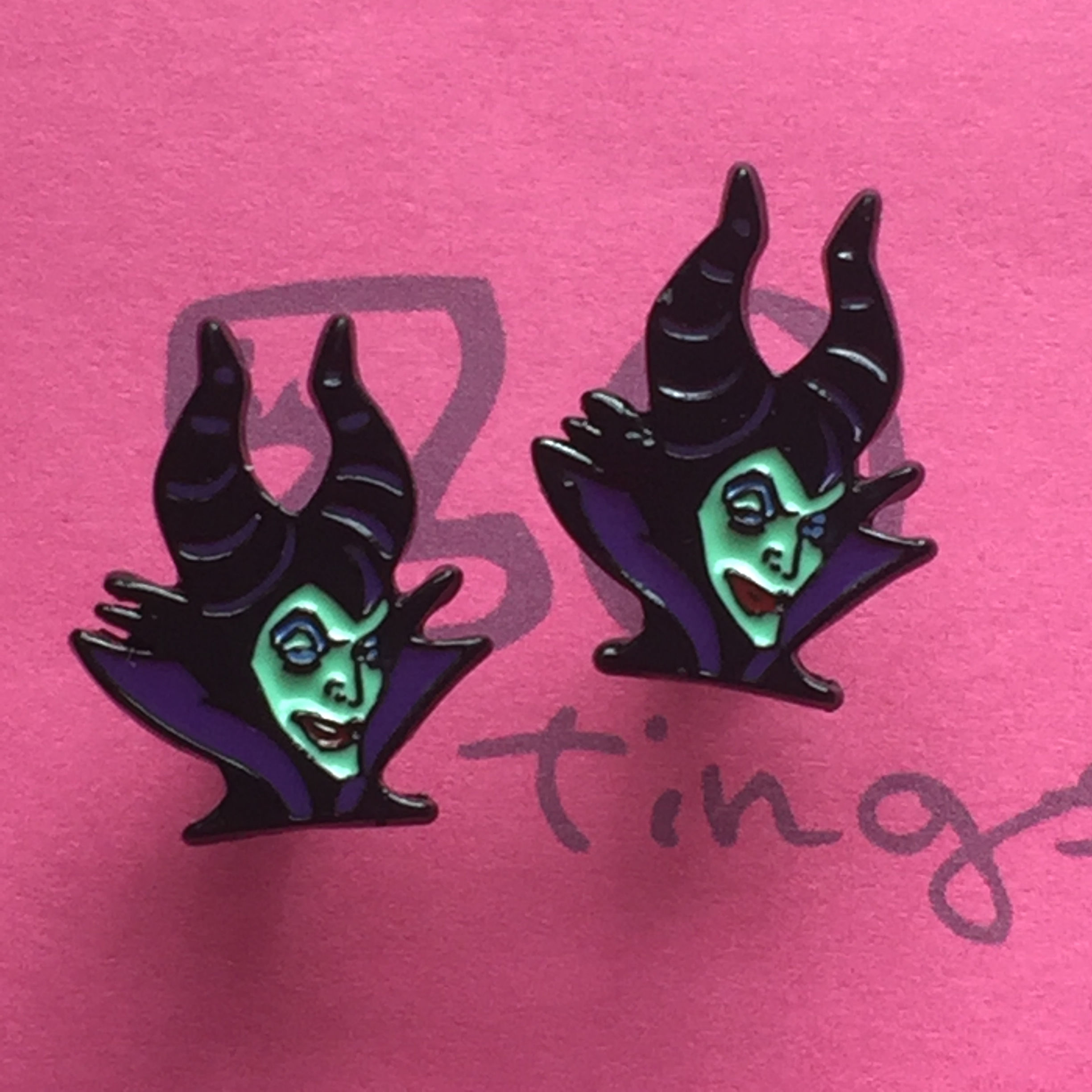 Maleficent Metal Stud Earrings