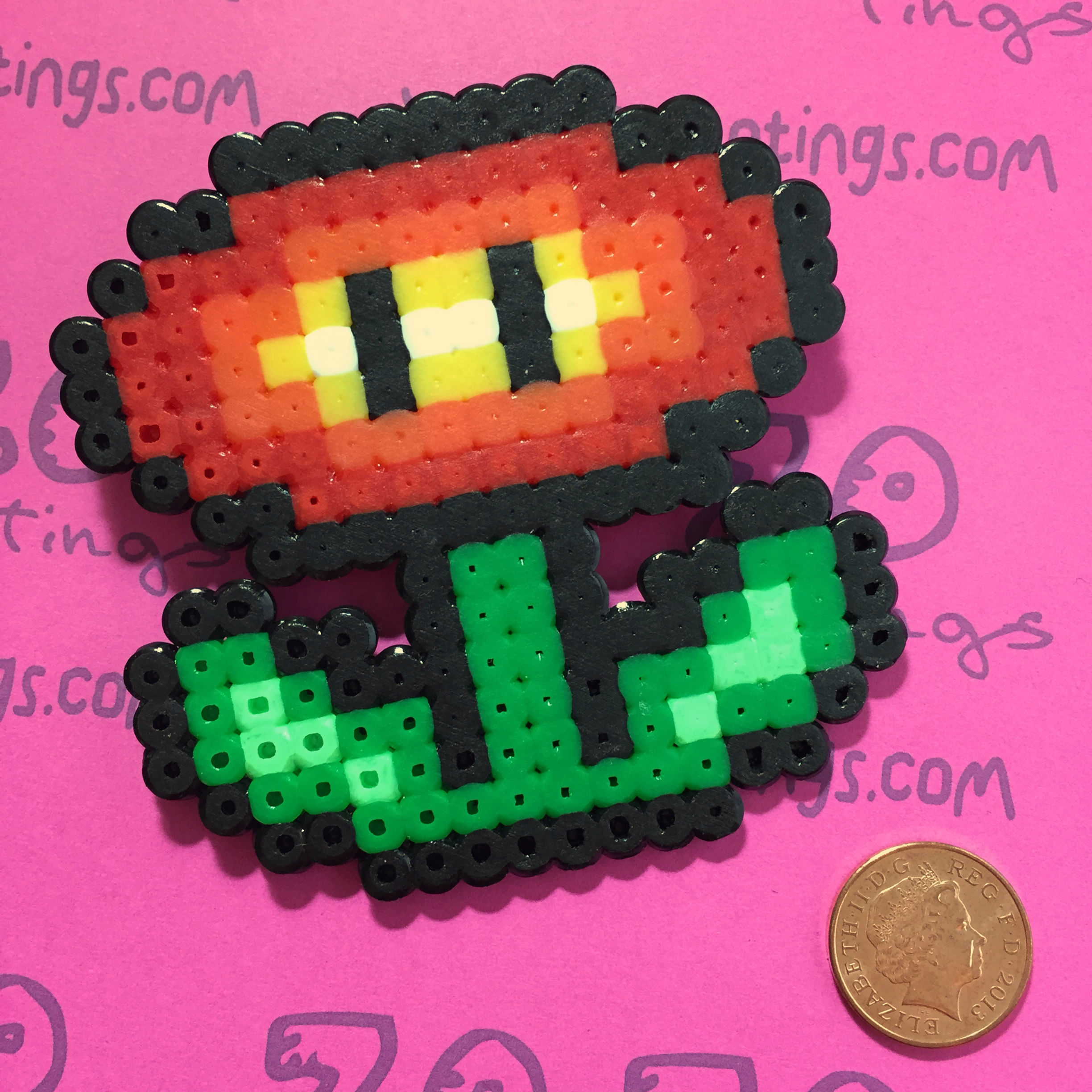 Mario Fire Flower Pixel Hair Bow