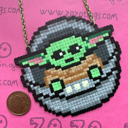 Buy Our Star Wars Baby Yoda The Child Pixel Necklace Brought To You By Zozotings Com