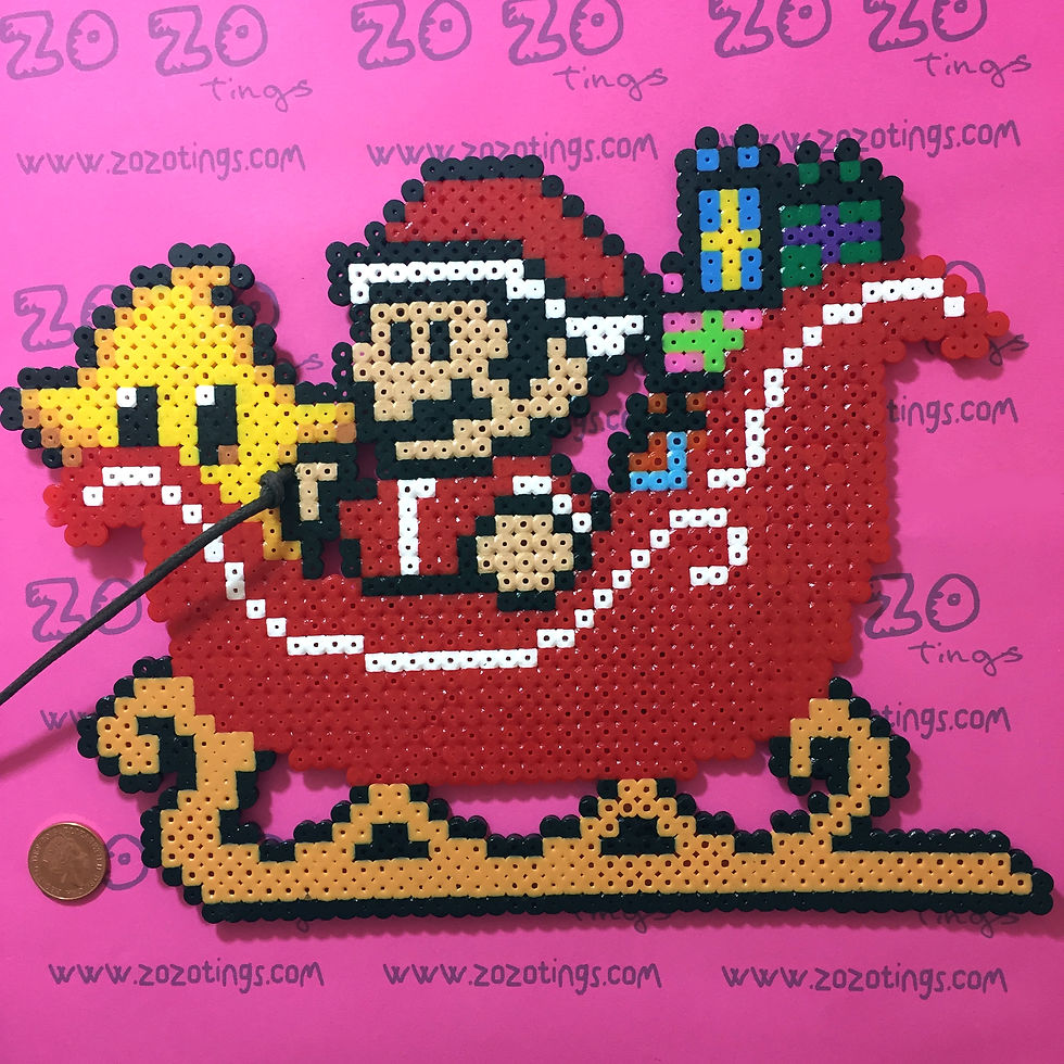 Thumbnail: Mario Christmas Pixel Sleigh Decoration