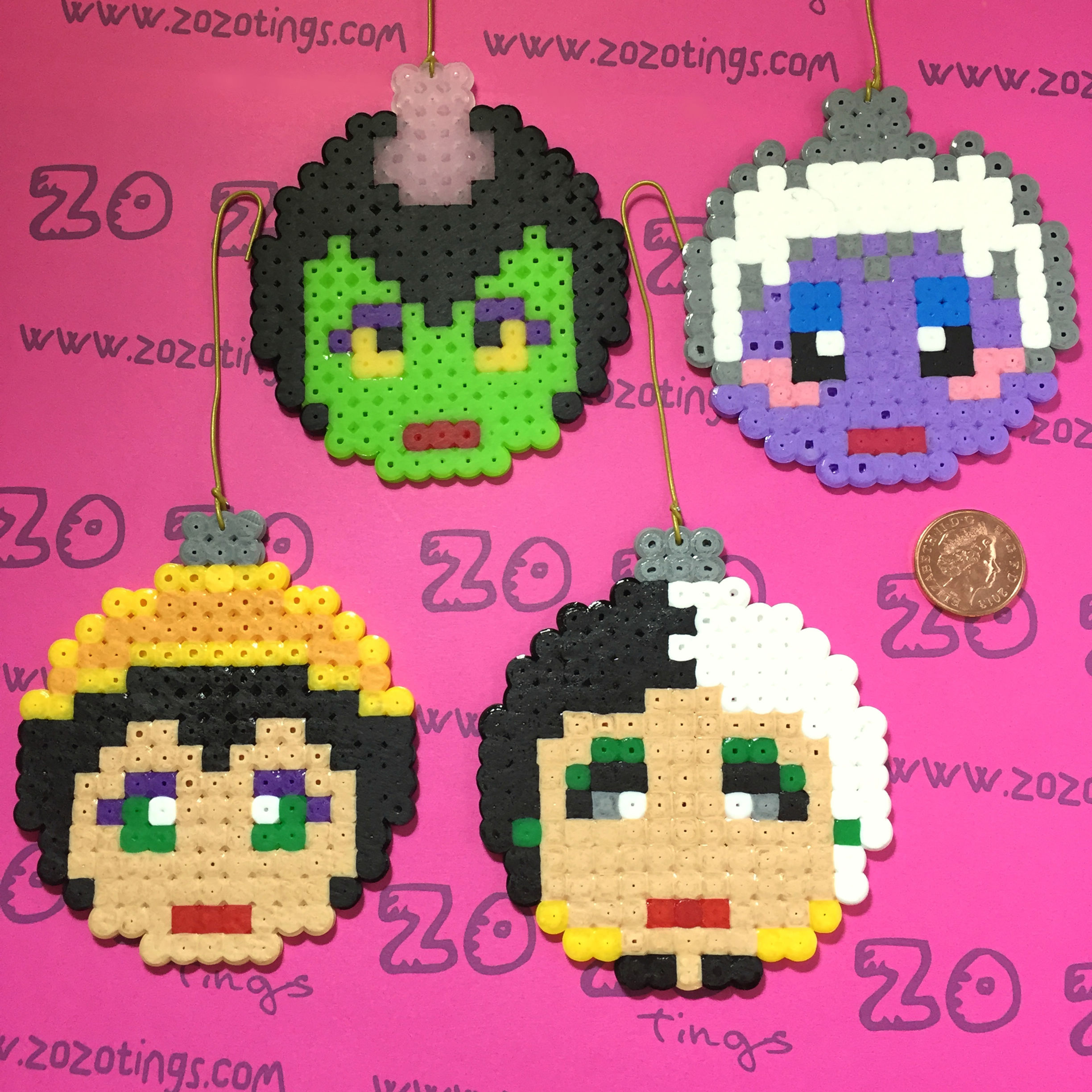 Disney Villains Christmas Pixel Baubles