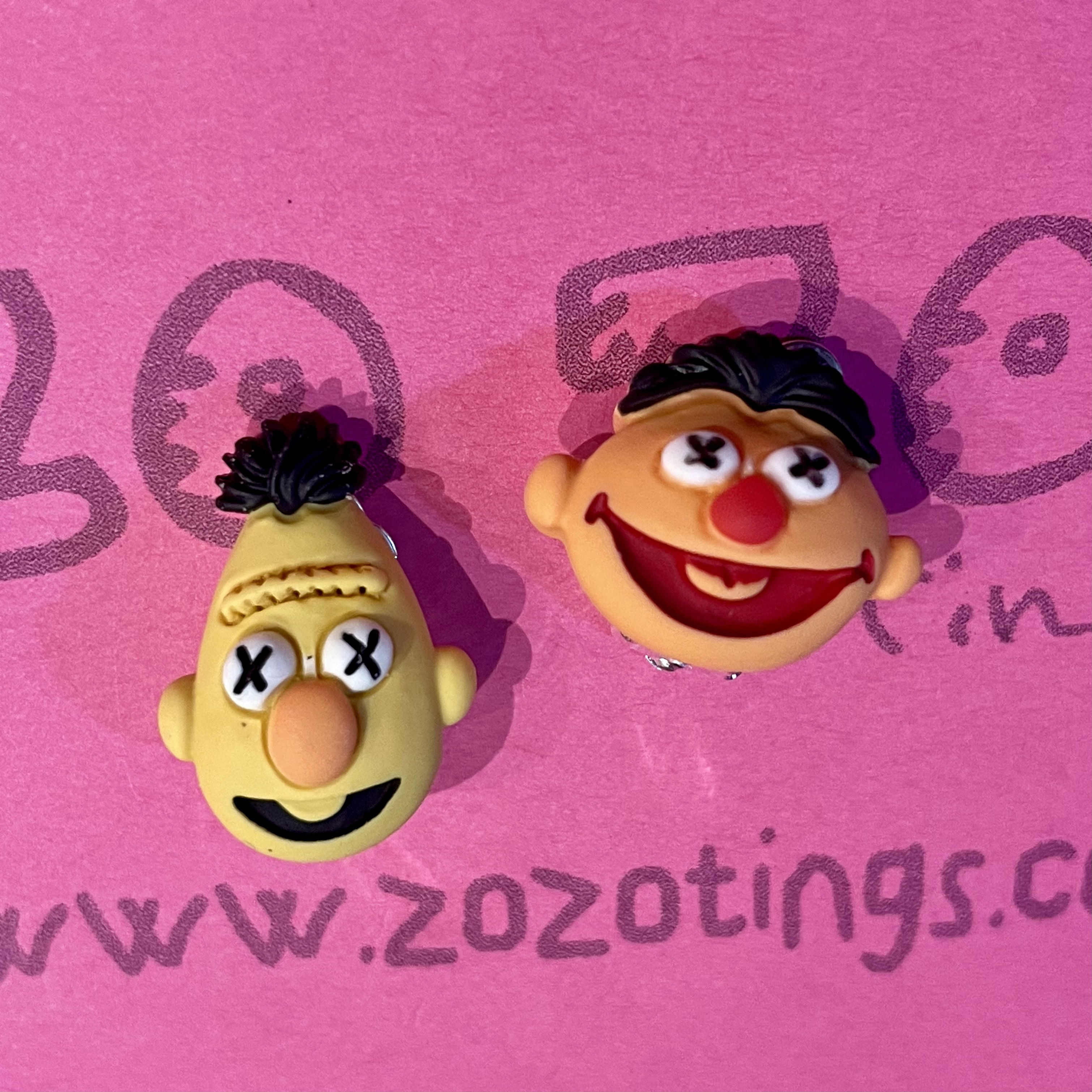 Bert & Ernie Clip-On Earrings