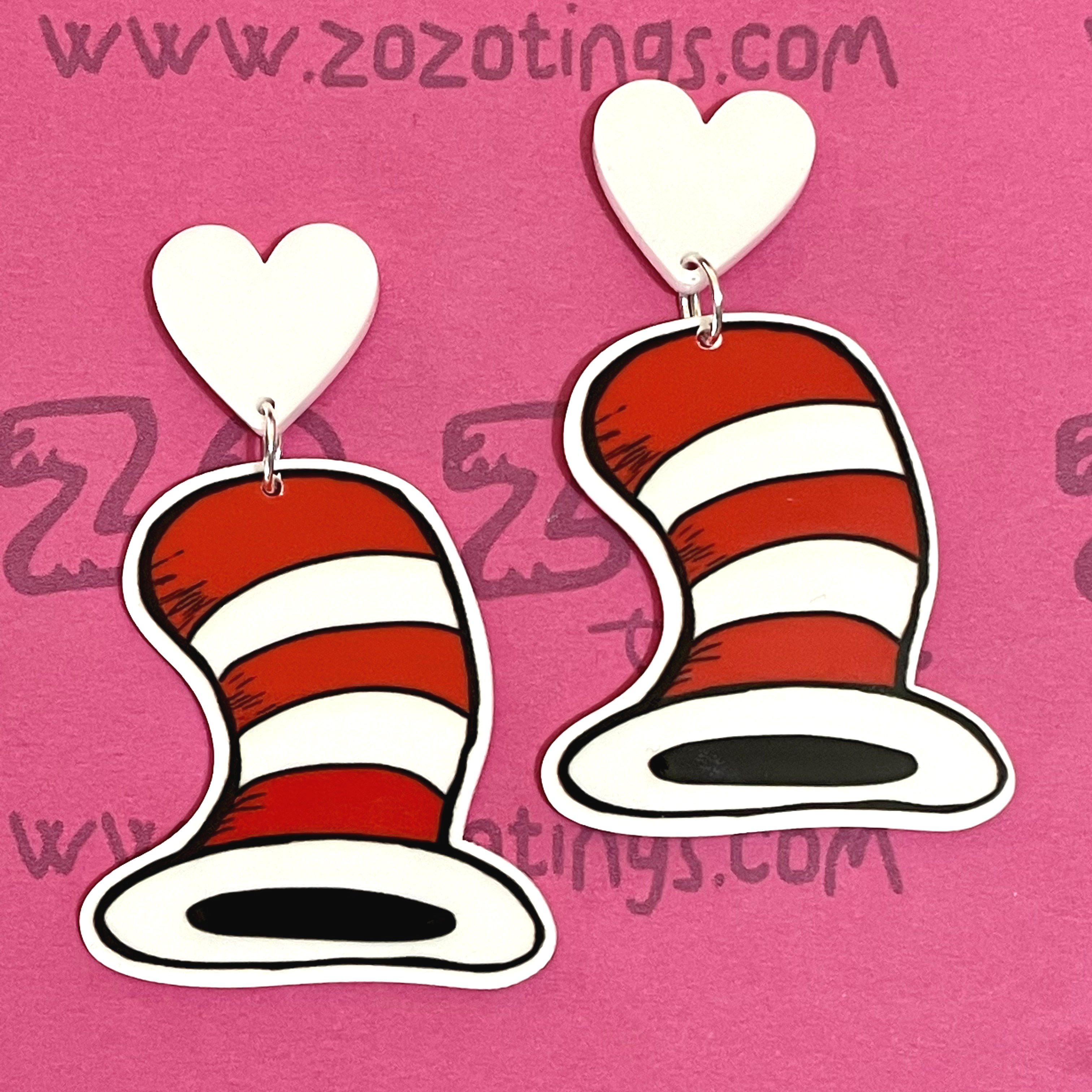 The Cat in the Hat Stud Earrings