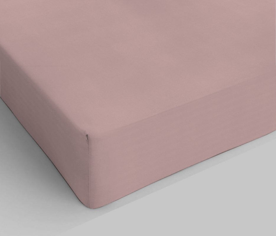 Lenzuolo rosa con angoli sotto in cotone di percalle, morbido e fresco
