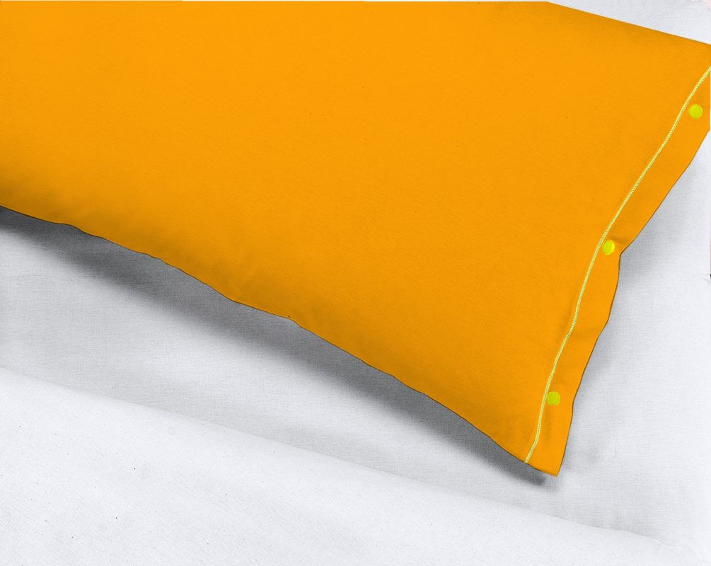 Federa tinta unita ocra in cotone di alta qualità