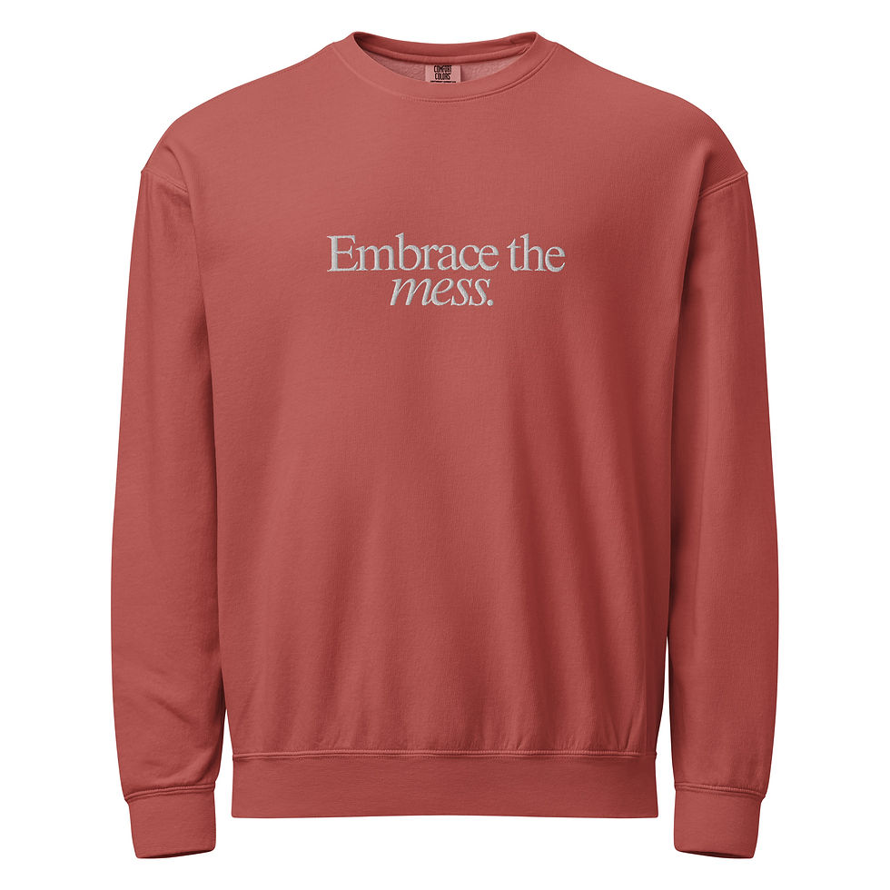Thumbnail: Unisex garment-dyed fleece crewneck sweatshirt