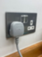 Close-up view of electrical wiring inside a home wall