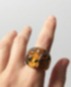Amber Flower Band Ring size 9
