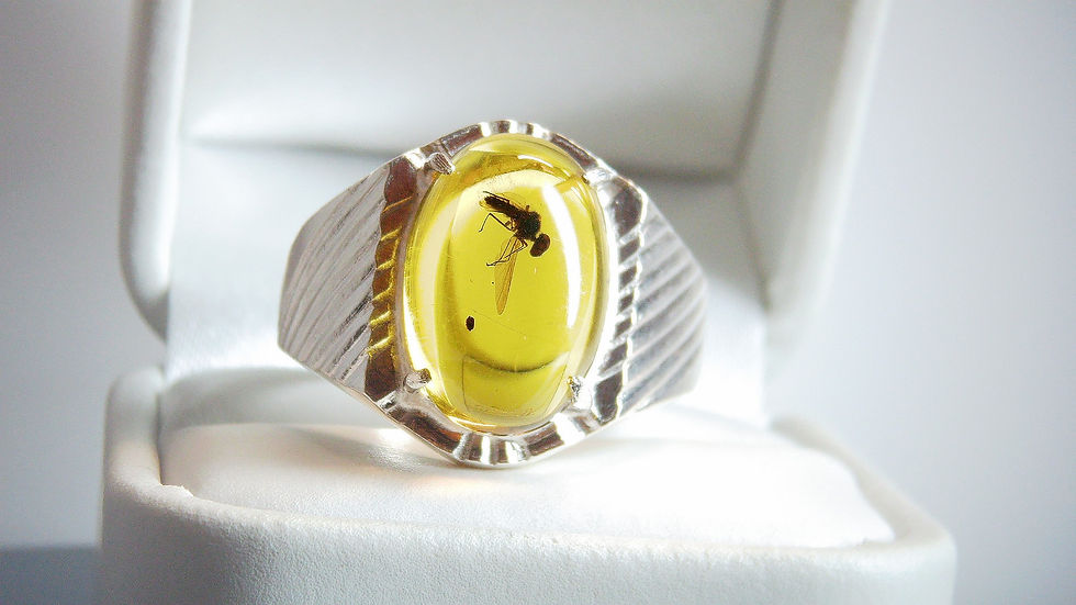 Thumbnail: Amber Jewelry • Size 12.5 Male • .925 silver with fly • #37