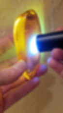 real amber glowing under uv flashlight