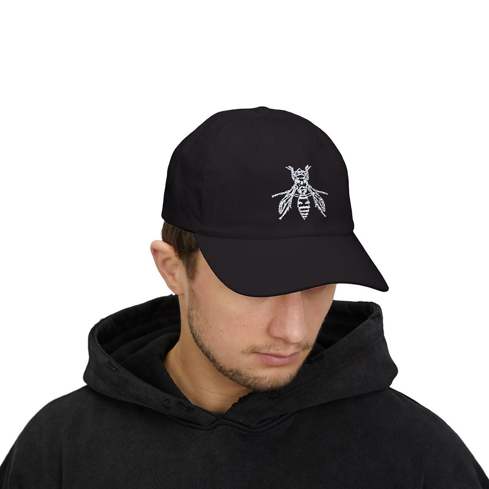 Thumbnail: Wasp Embroidered Bug Hat Black