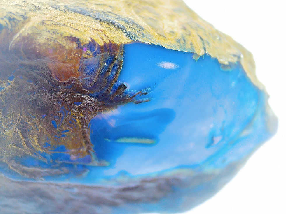 Dominican blue amber under blue light