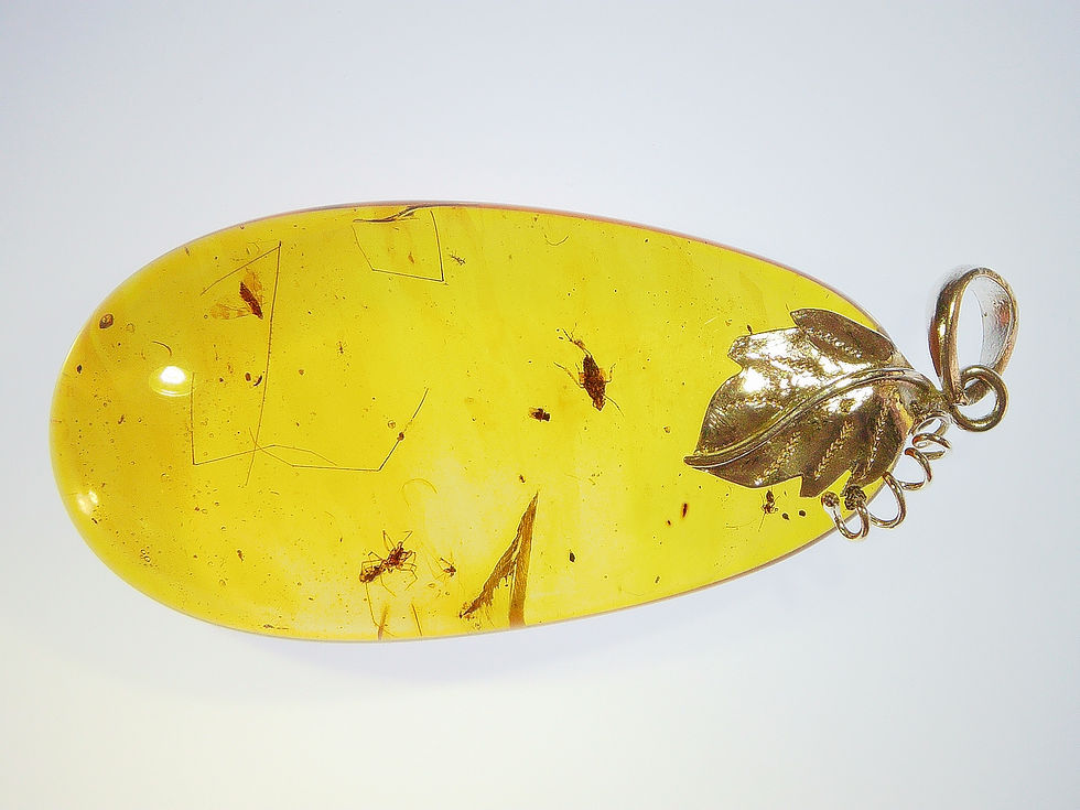 Thumbnail: Amber Jewelry • .925 Pendant with spider and two flies • #50