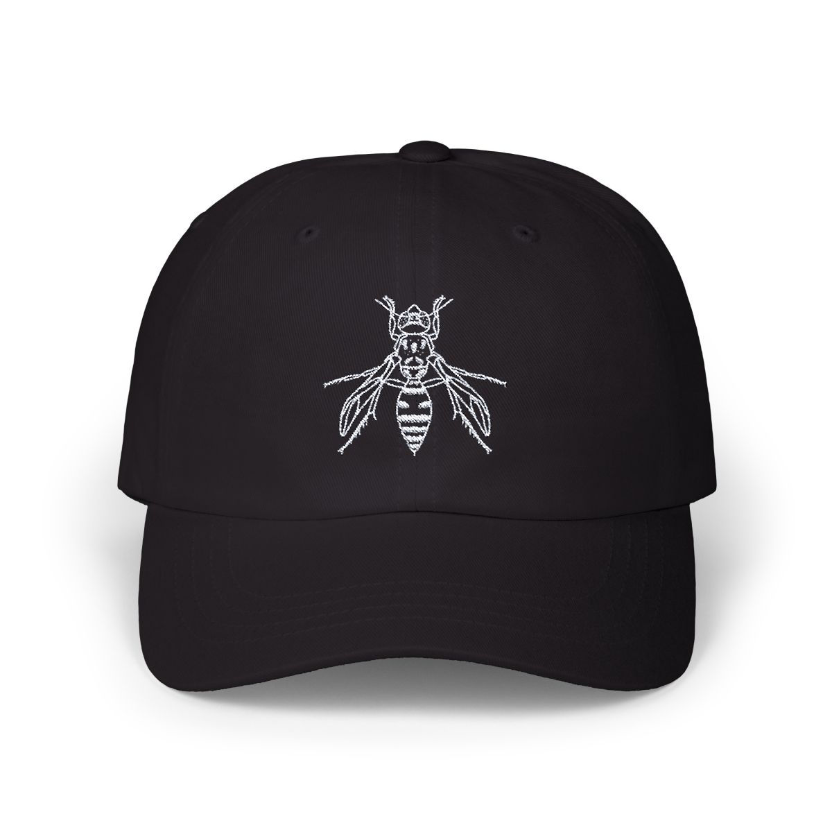 Wasp Embroidered Bug Hat Black