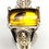 Thumbnail: Silver ring with Amber cabochon with insect inclusion held by sticky