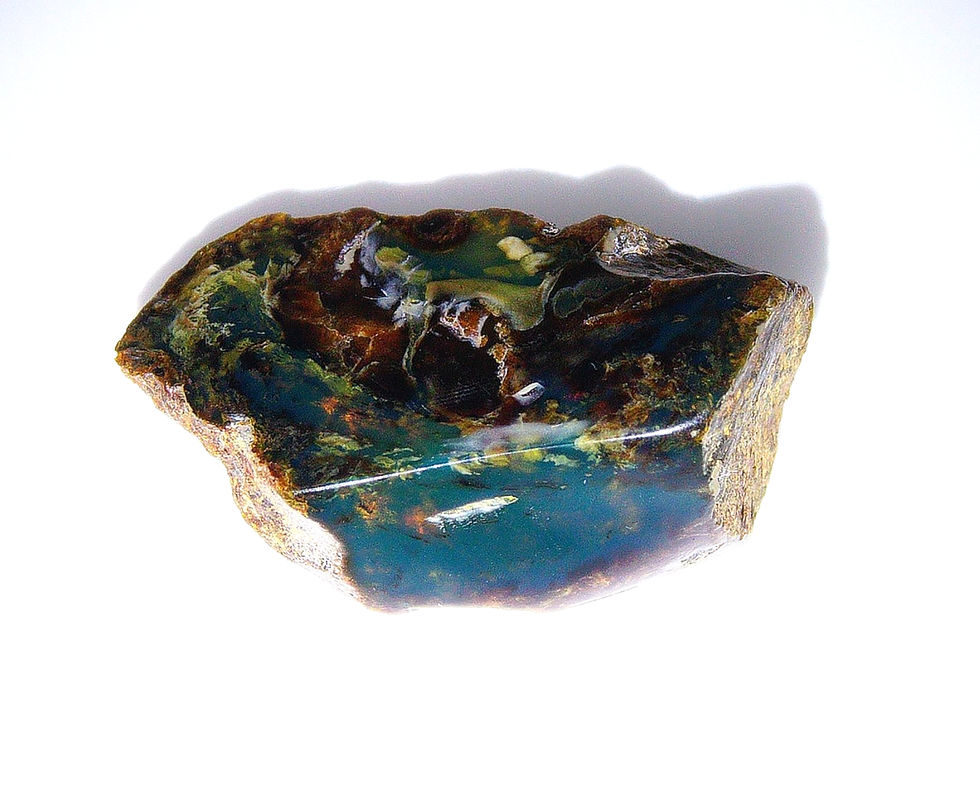 Dominican blue amber over light board