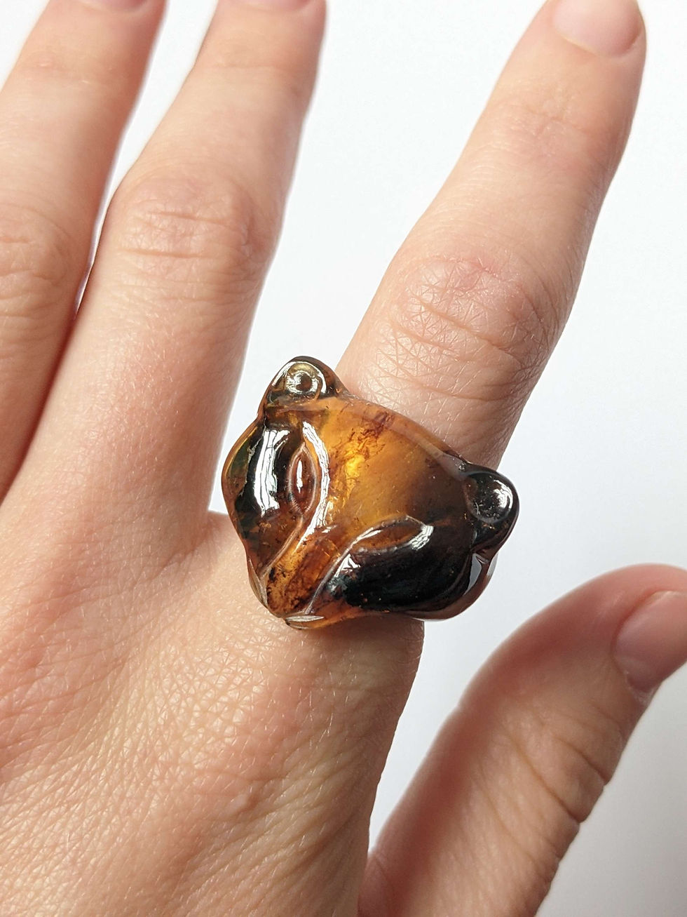 AmberJaguar Band Ring size 7.75