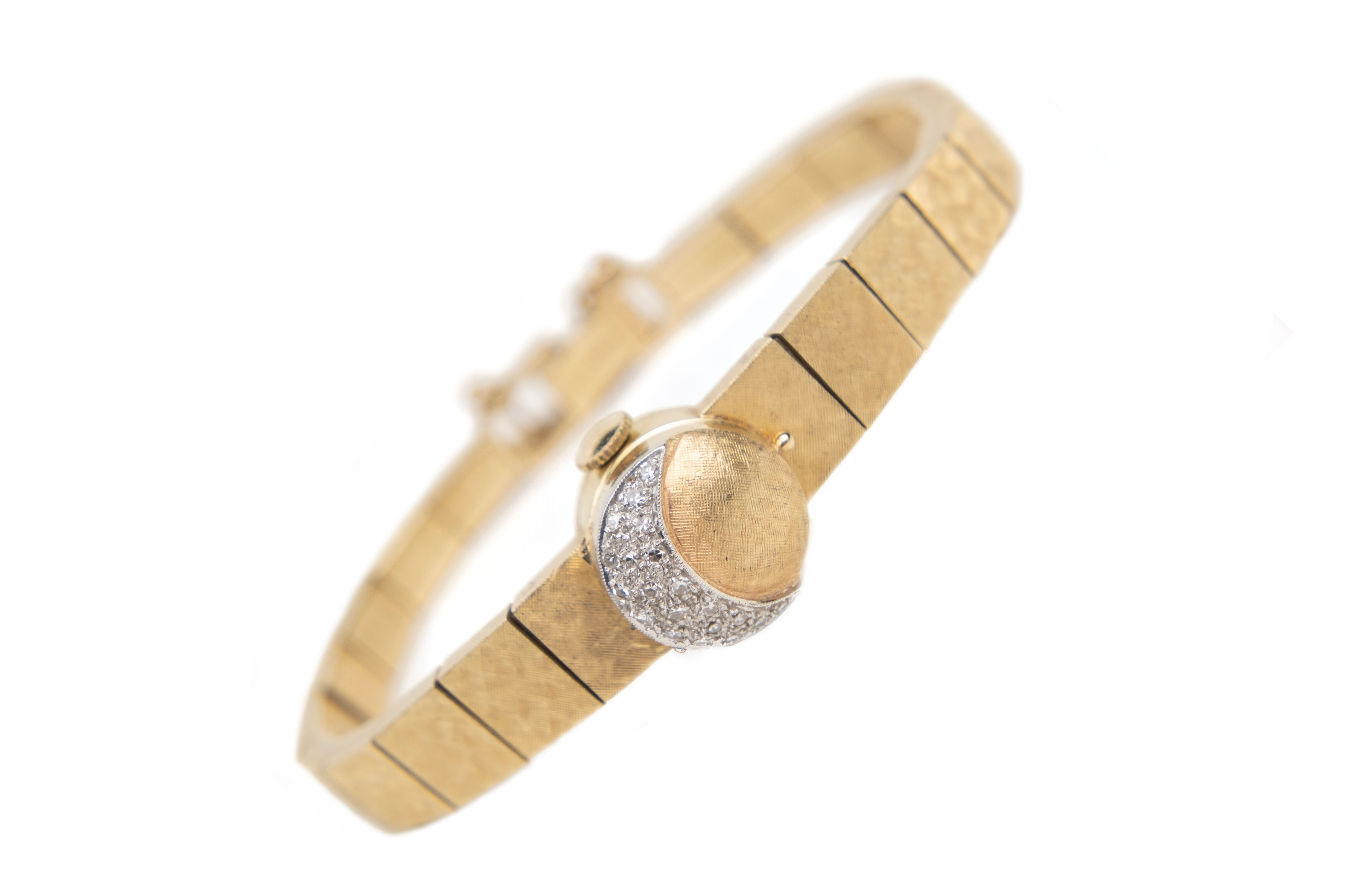 Baume & Mercier 14K Gold and Diamond Hinged Cover Stem Wind Wristwatch