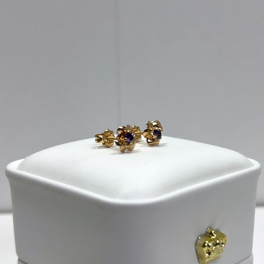 Miniatura: Aros flor con piedra