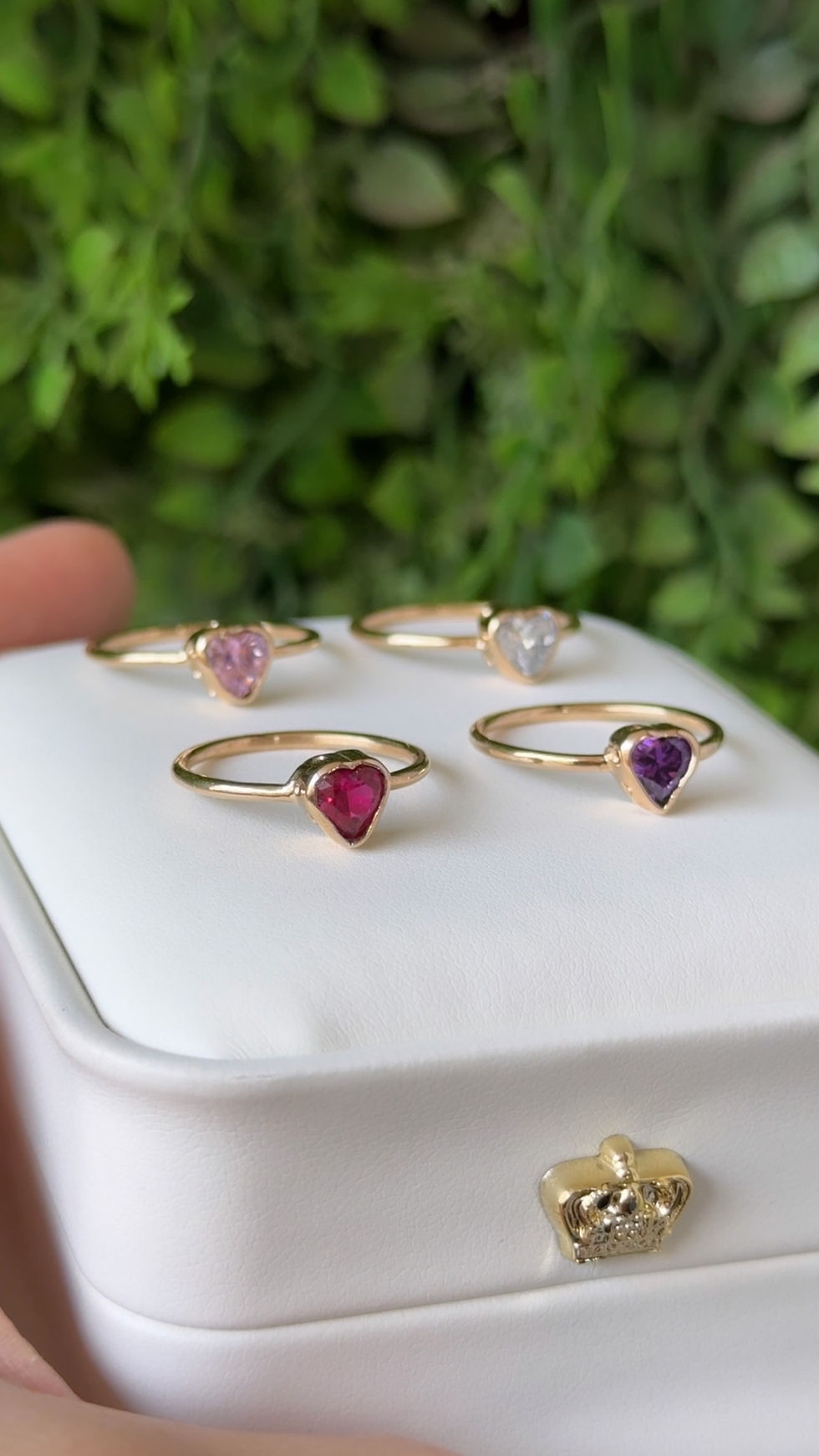 Miniatura: Anillo juvenil corazón amatista