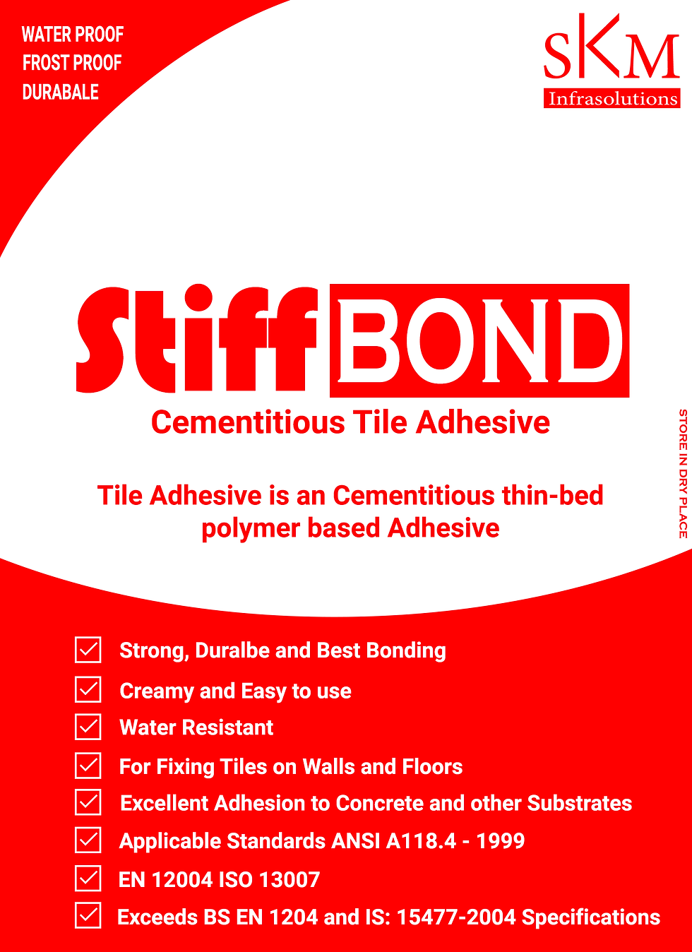 Stiff bond front side white color  - v001