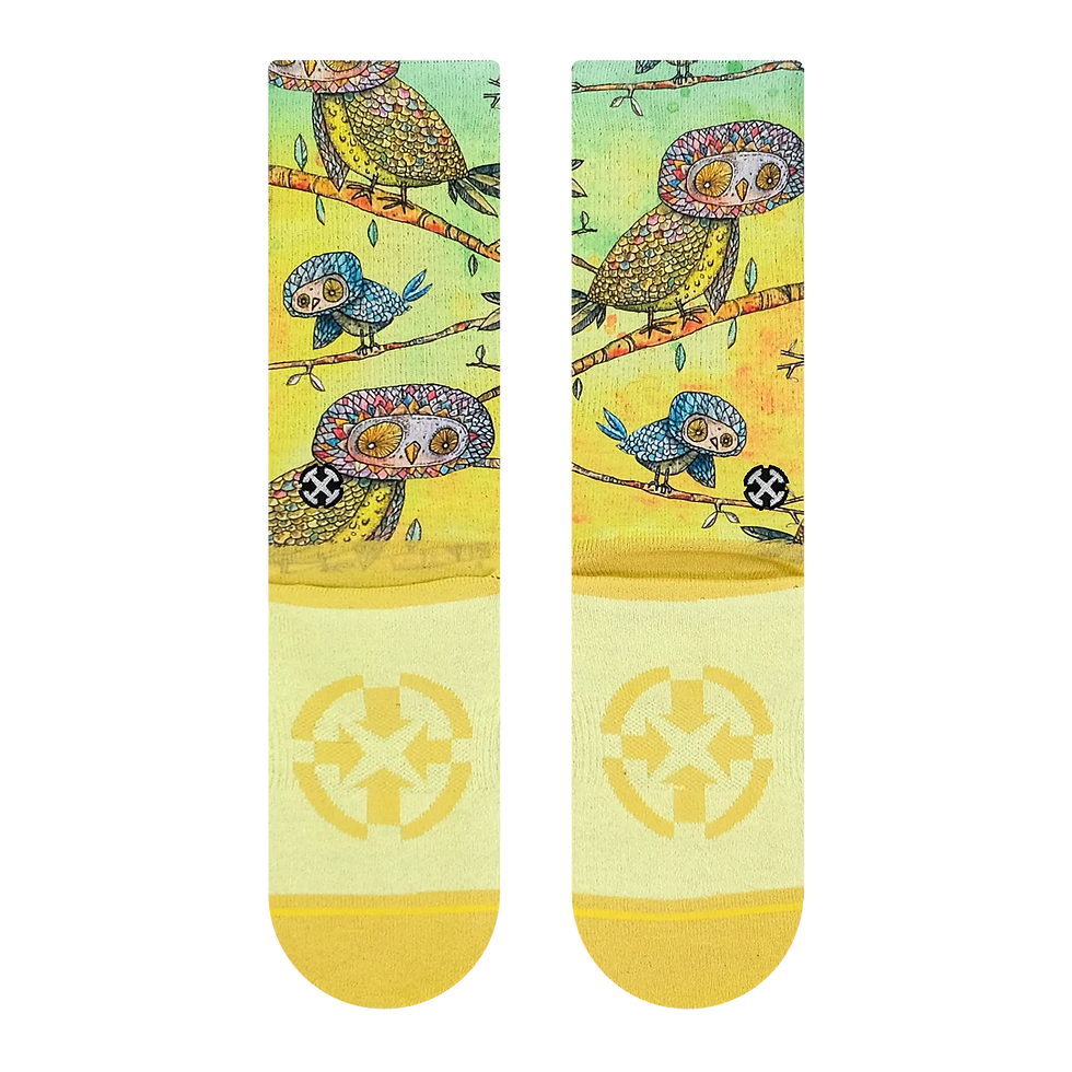 Thumbnail: MERGE4 OWLS ANIMAL CREW SOCKS WITH ART BY BAD OTIS LINK