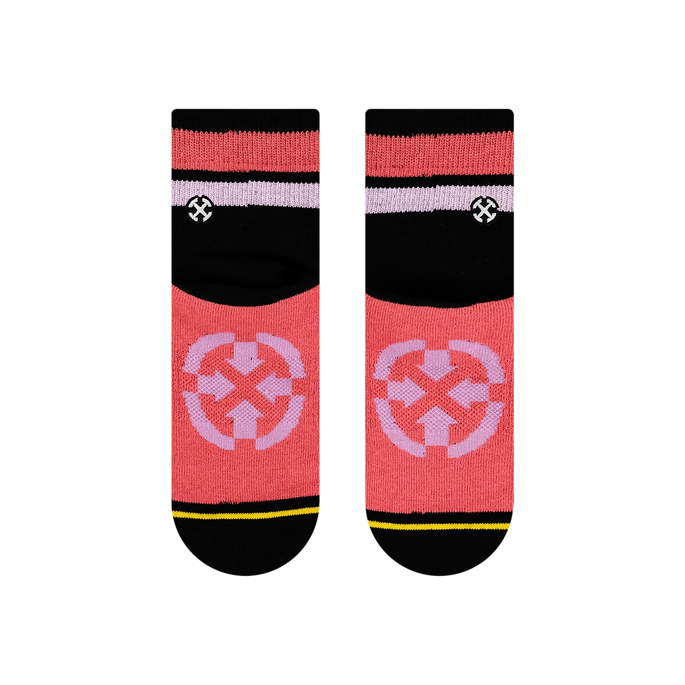 Thumbnail: MERGE4 ORGANIC COTTON BLACK/ORANGE QUARTER CREW SOCKS