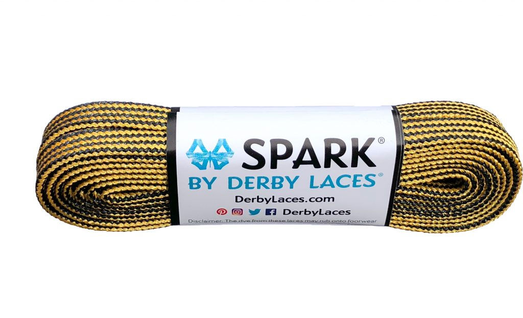 Gold and Black Stripe SPARK by Derby Laces Metallic