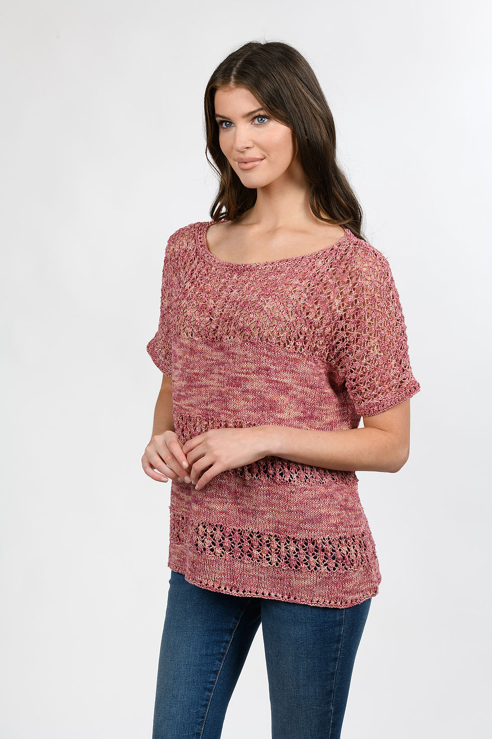 Coralie Top Kit | Textured Lace Knitting Pattern | Aquarella