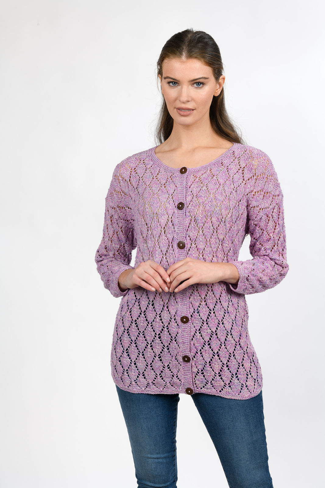 Celia Cardigan Kit | Knitted Lace Cardigan Pattern | Fancy Yarns Australia