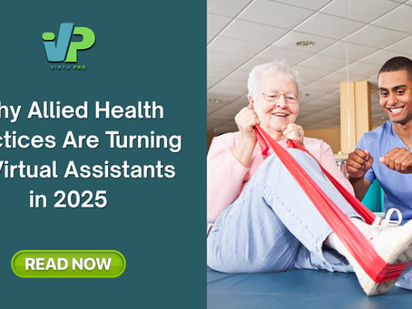 Elderly woman exercises with a red resistance band, assisted by a smiling man in scrubs. 