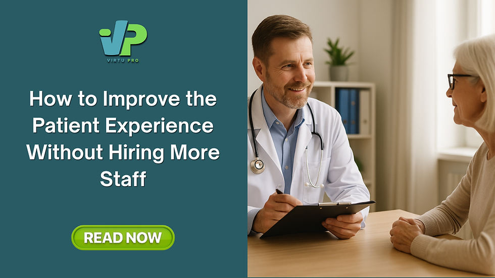 Doctor with beard smiling at elderly woman in clinic. He holds a clipboard. Bright room with window and plant.