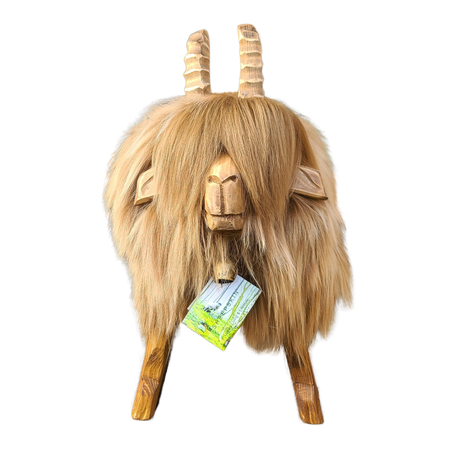Schafhocker Ziege freigestellt Sheepskin Nature