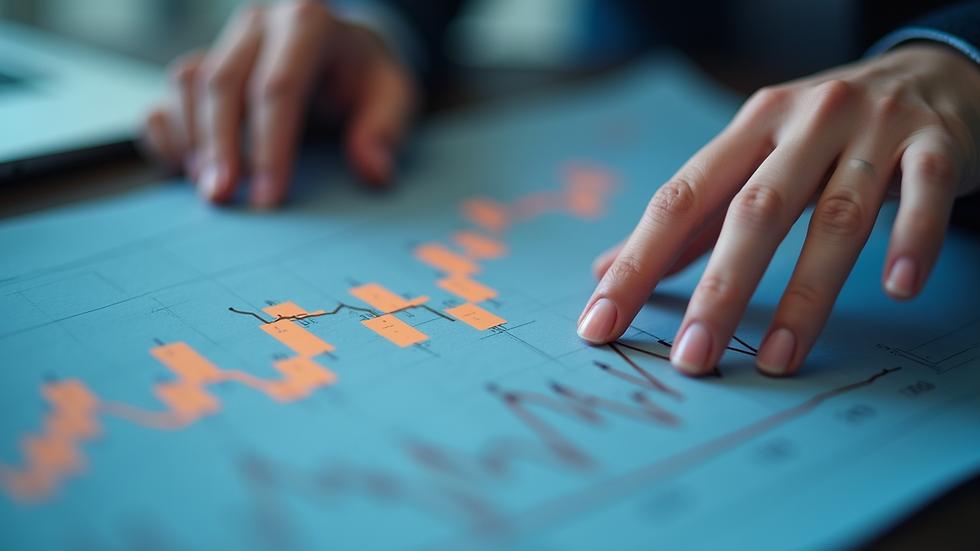 Close-up view of a graph showing customer retention and engagement metrics