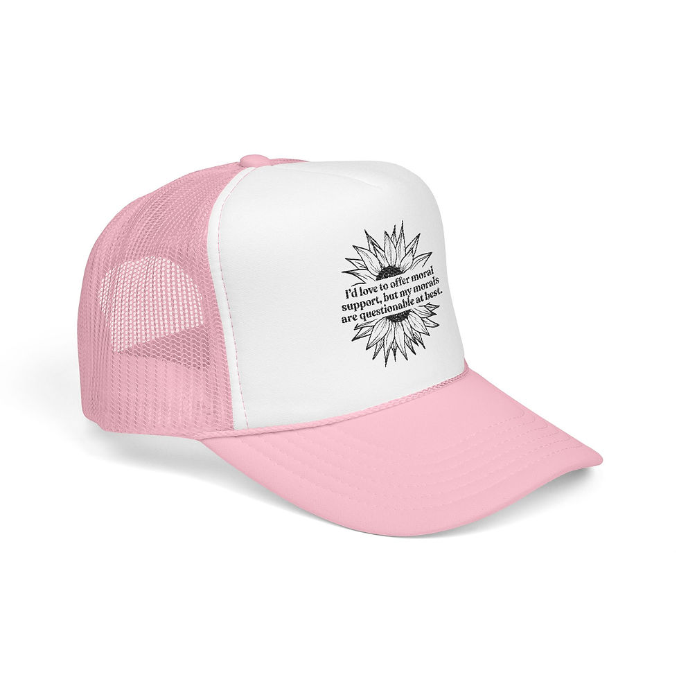 Thumbnail: Questionable Morals Sunflower Design Embroidered Trucker Hat