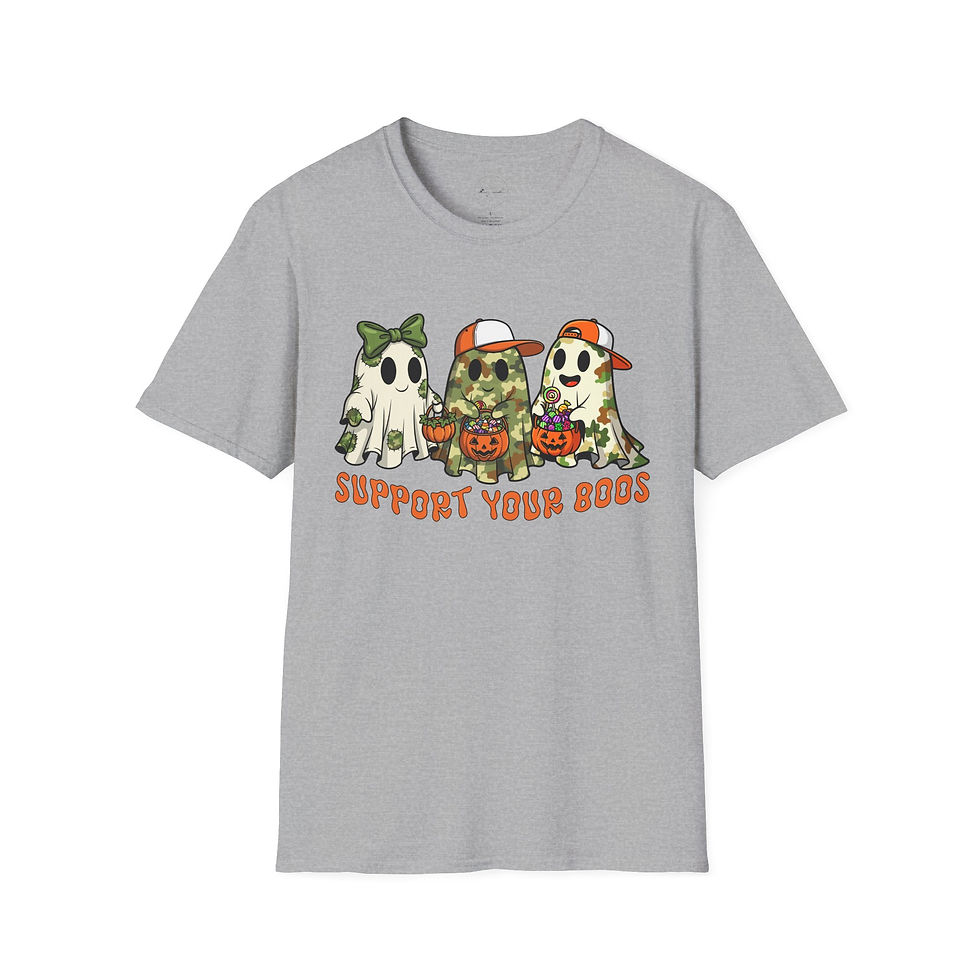Thumbnail: Camo Support Your Boos, Unisex T-Shirt, Cute Ghost