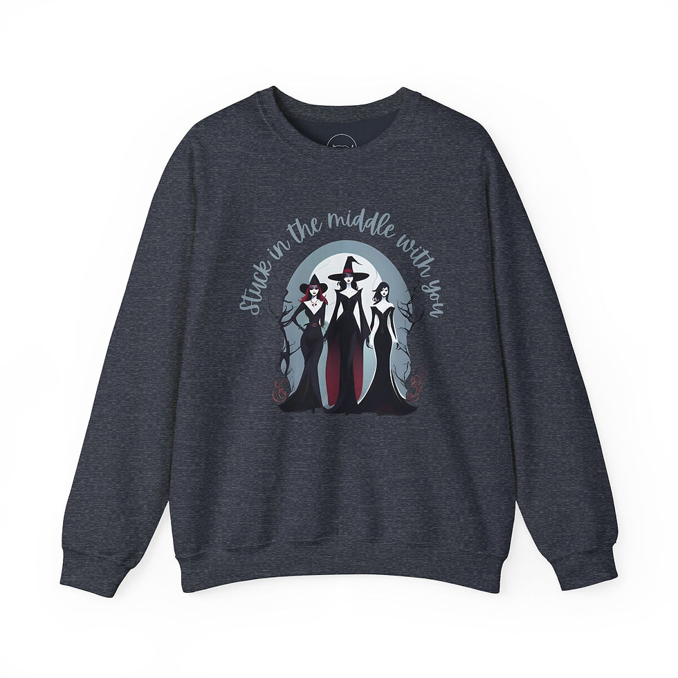 Thumbnail: Stuck In The Middle With You Witch Crewneck Sweatshirt, Fun Fall Wear, Cozy