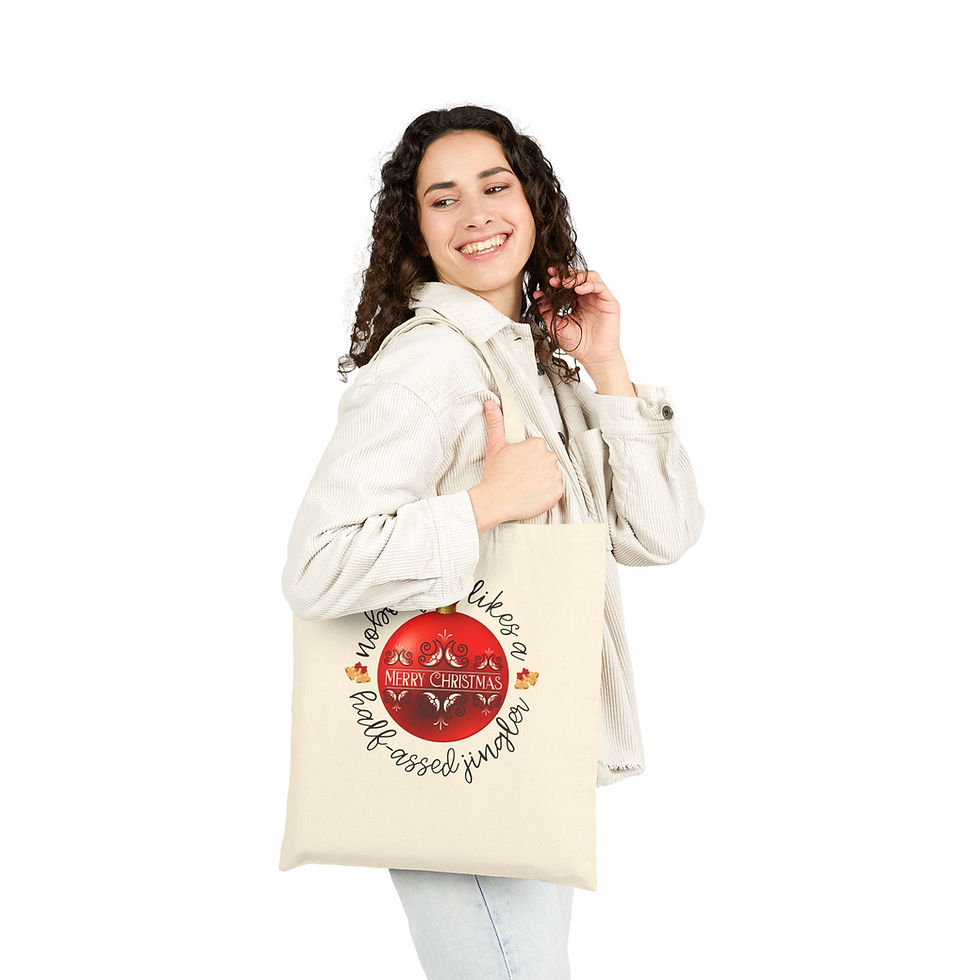 Thumbnail: Jingle All The Way Tote Bag, Eco-Friendly Shopping, Gift Bag