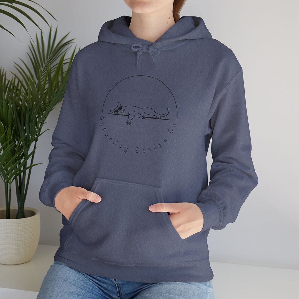 Thumbnail: Saturday Escape Co Chill Cat Unisex Hoodie - Relaxed Style, Gift for Her