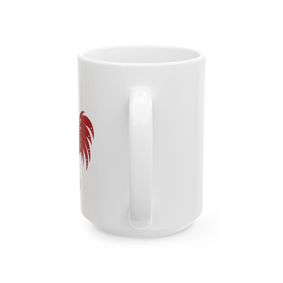 Thumbnail: Chased by a Chicken Funny Ceramic Mug, Gift for Friends, Social Humor Cup, 15oz
