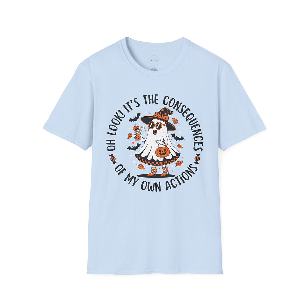 Thumbnail: Cute Ghost Consequences of My Actions, Unisex Tee, Fall Top
