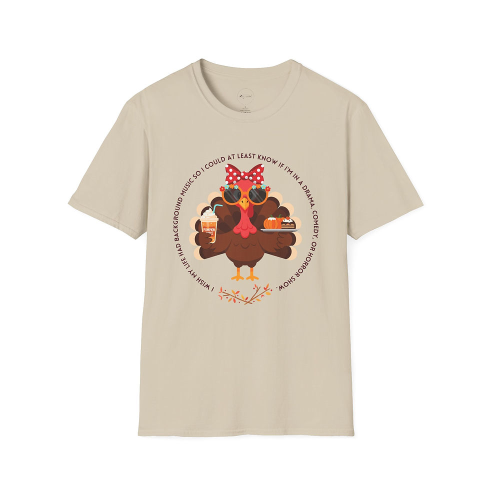 Thumbnail: Background Music Turkey T-Shirt, Funny Fall Shirt, Autumn Fashion, Unisex Tee