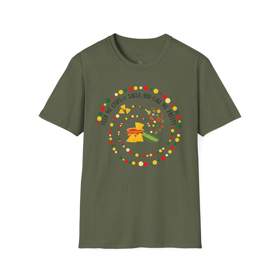 Thumbnail: Feed Me Chips and Salsa and Call Me Pretty, Unisex T-Shirt, Fun Gift for Her