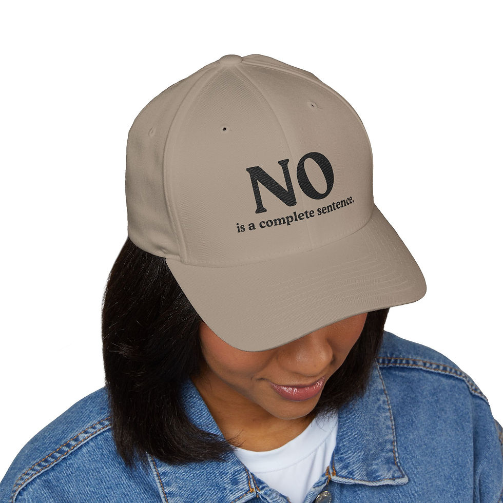 Thumbnail: No is a complete sentence, Closed-Back Structured Cap (Embroidery)