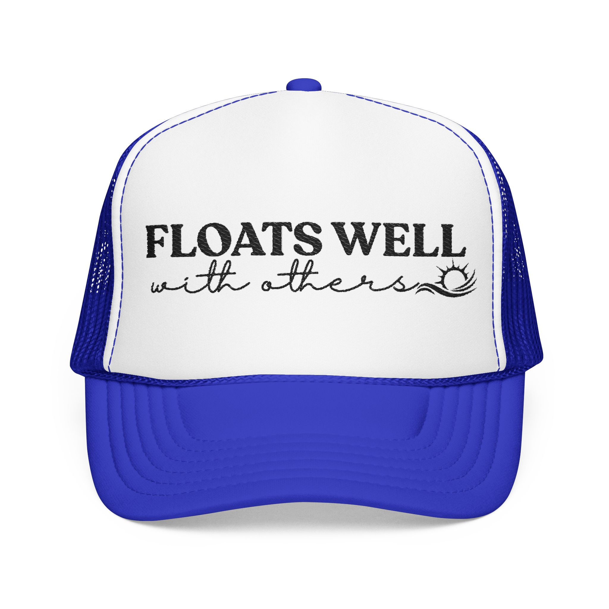 Floats Well With Others Trucker Hat — Nautical Foam Mesh Cap