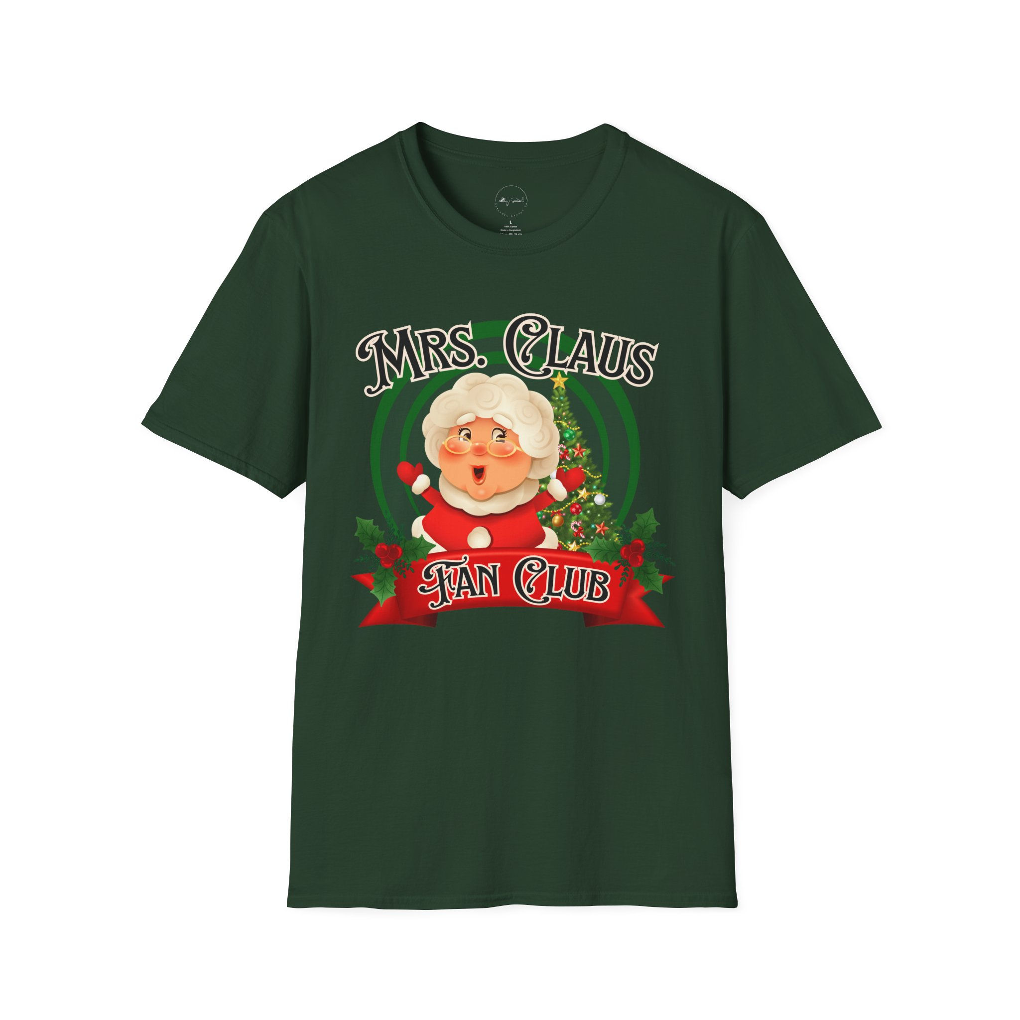 Mrs. Claus Fan Club Unisex T-Shirt, Retro Holiday Christmas Tee