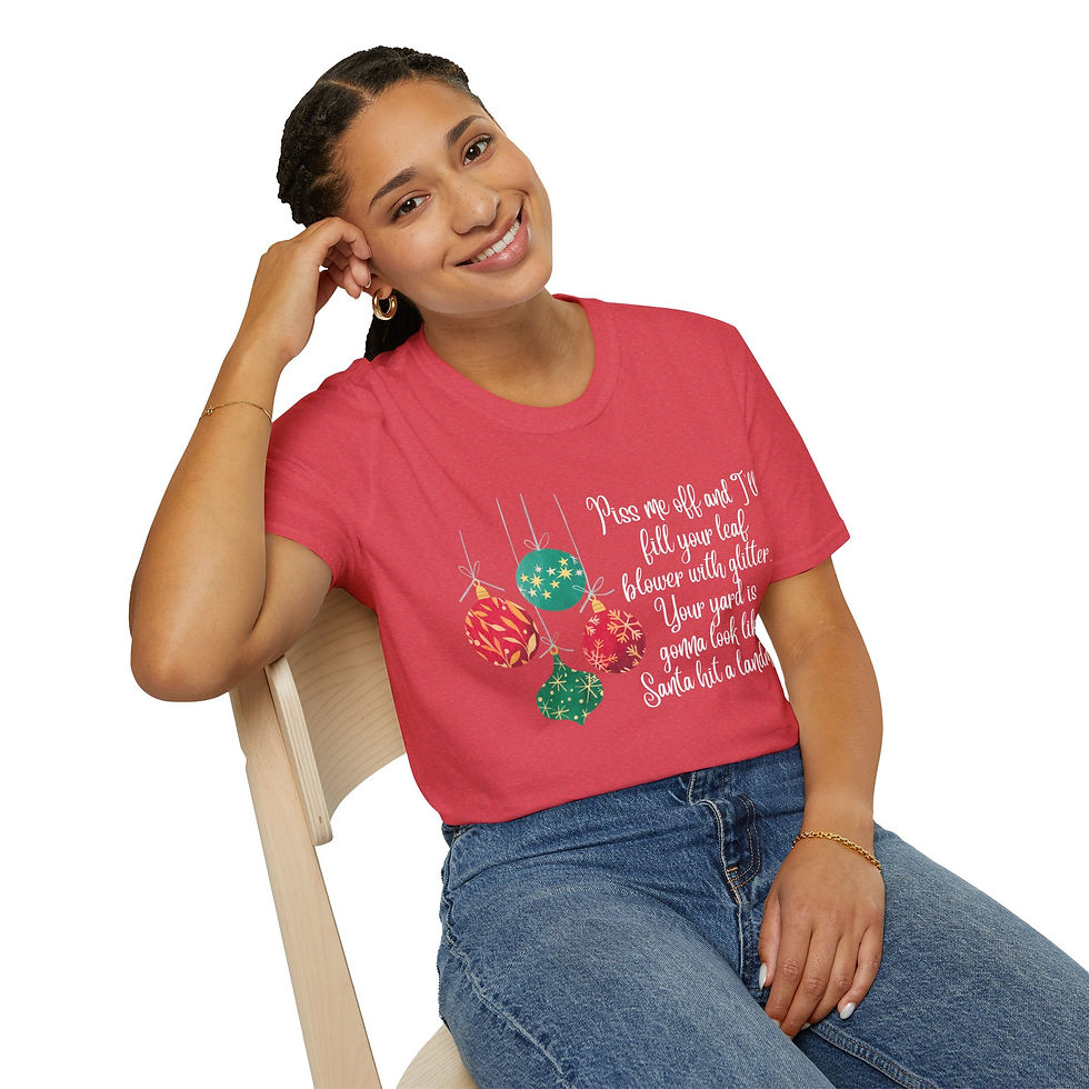Thumbnail: Santa Hit a Landmine Unisex Tee, Comfy Graphic T-Shirt, Holiday tee