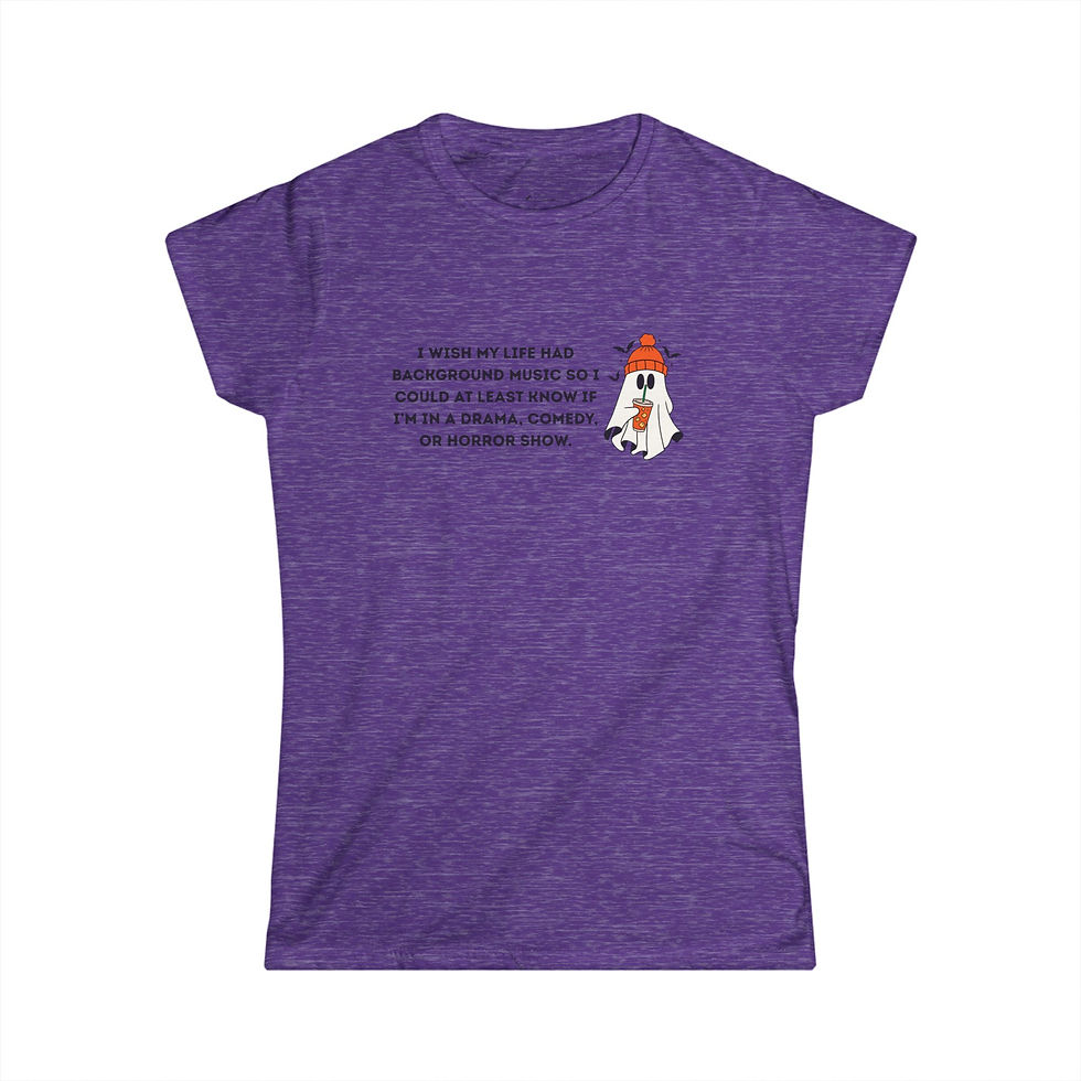 Thumbnail: Cute Ghost, Drama, Comedy, or Horror - Women's Softstyle Tee, Fall Top